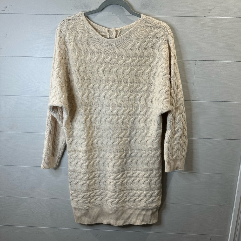 Joan Vass | Cable Knit Wool Sweater Dress Size Small